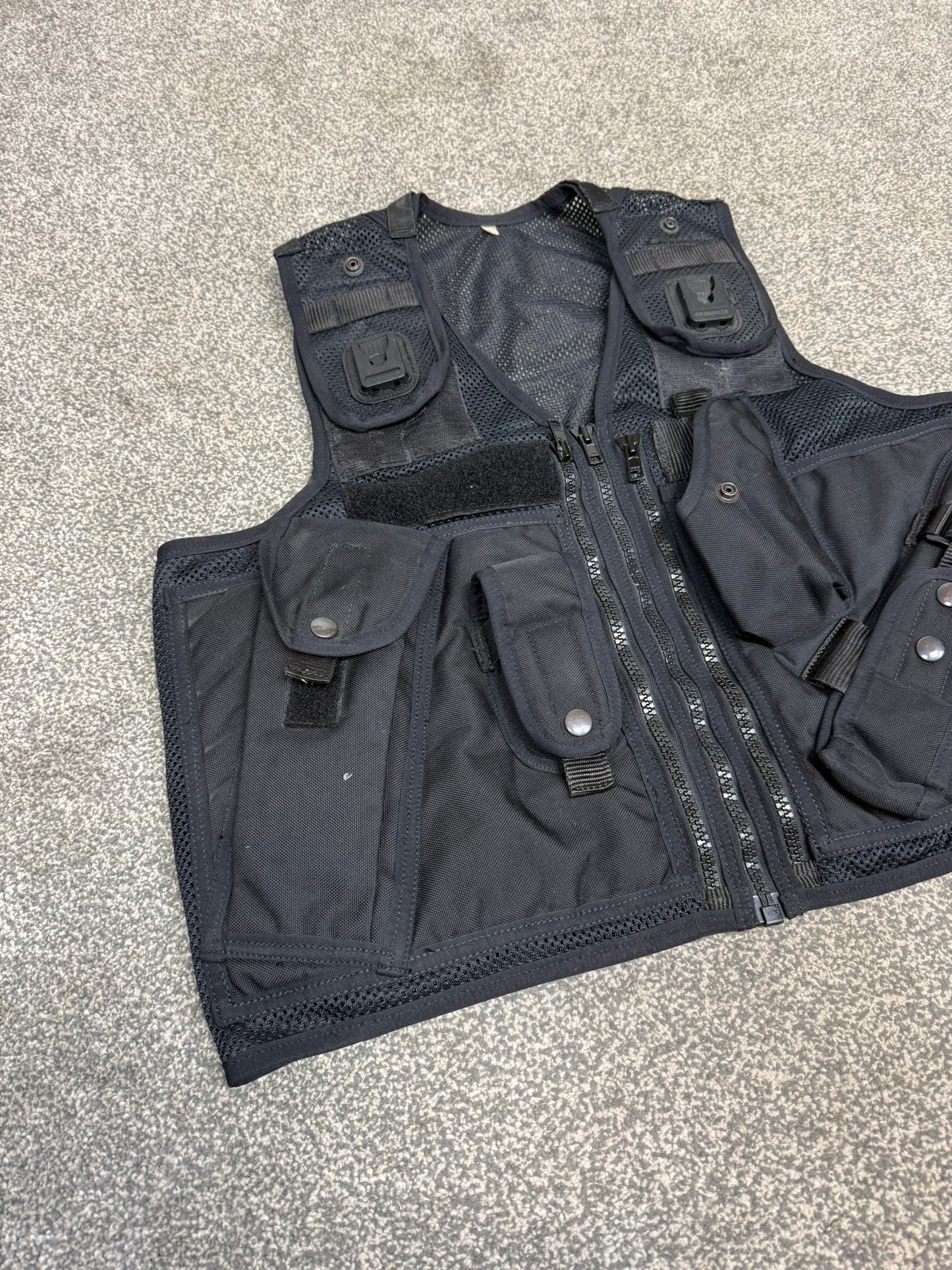 Ex Police Black Utility Tac Vest LRG Equipment Vest Security Patrol Airsoft