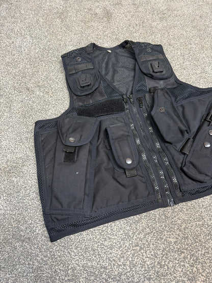 Ex Police Black Utility Tac Vest LRG Equipment Vest Security Patrol Airsoft