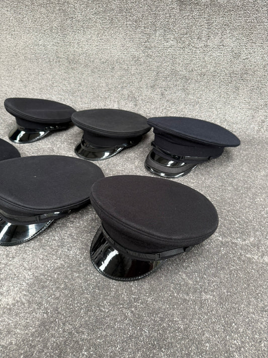 Ex Police Peak Cap Hat Job Lot x6 Theatre Headwear Uniform Film Prop Lot