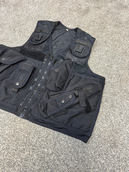 Ex Police Black Utility Tac Vest LRG Equipment Vest Security Patrol Airsoft