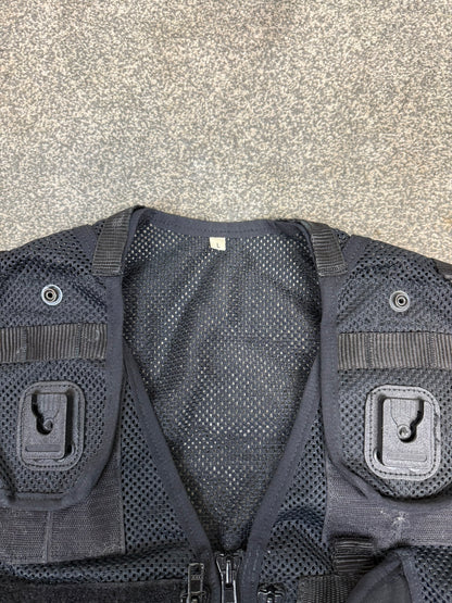 Ex Police Black Utility Tac Vest LRG Equipment Vest Security Patrol Airsoft