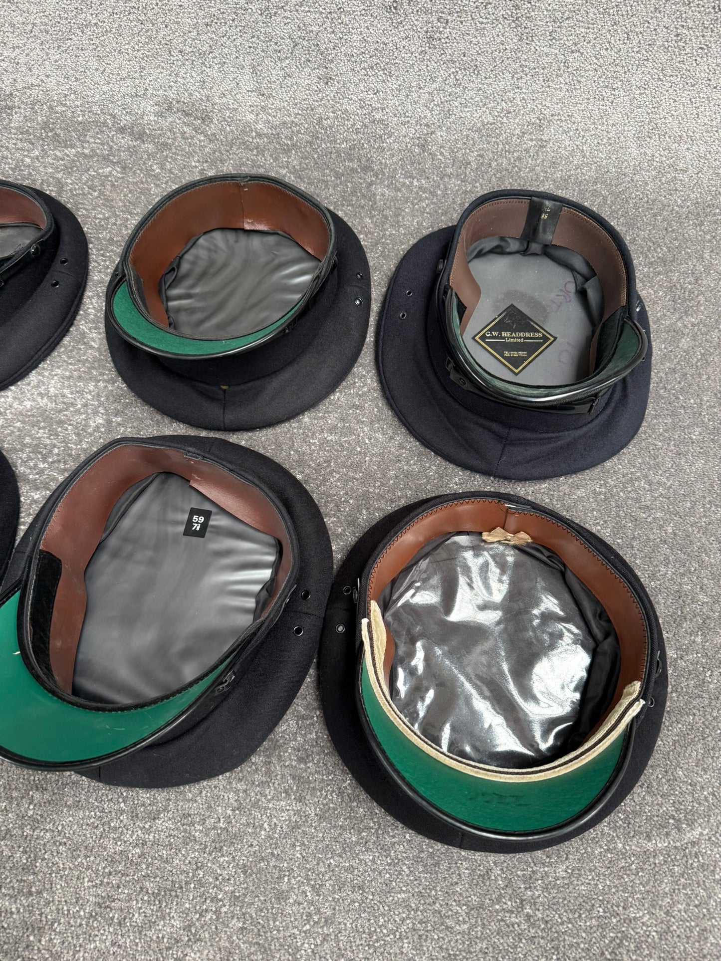 Ex Police Peak Cap Hat Job Lot x6 Theatre Headwear Uniform Film Prop Lot
