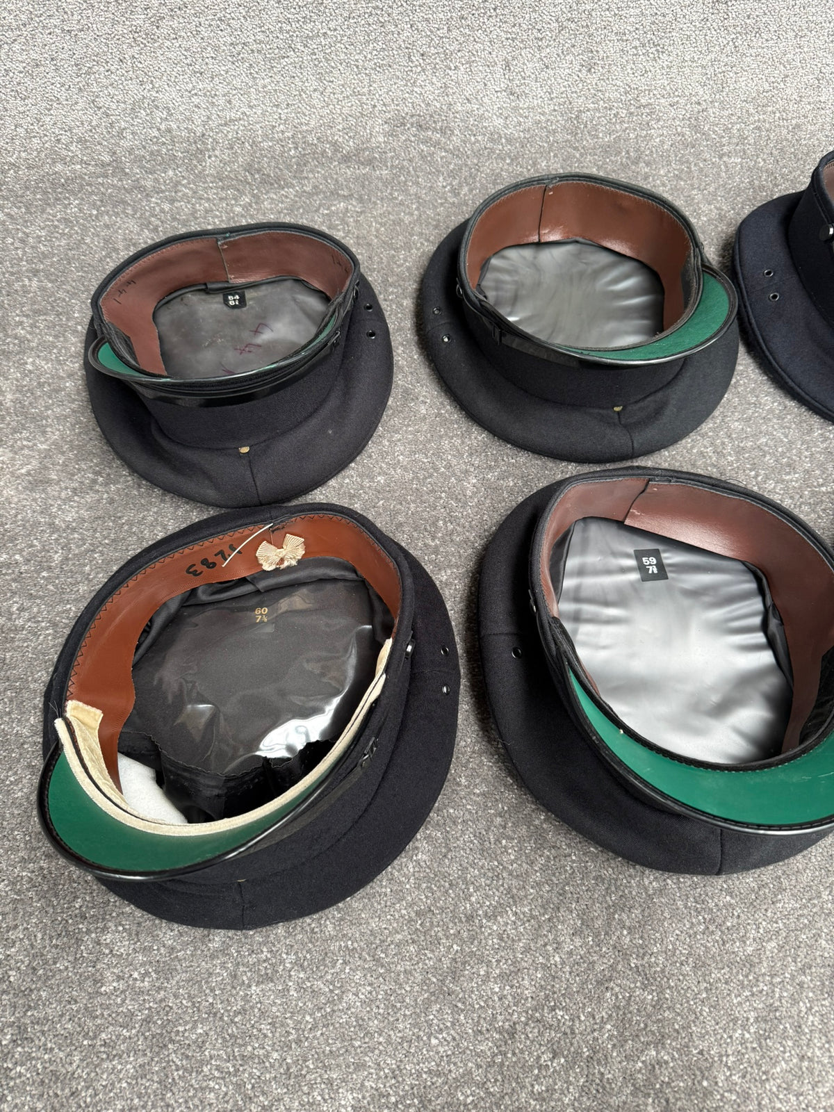 Ex Police Peak Cap Hat Job Lot x6 Theatre Headwear Uniform Film Prop Lot