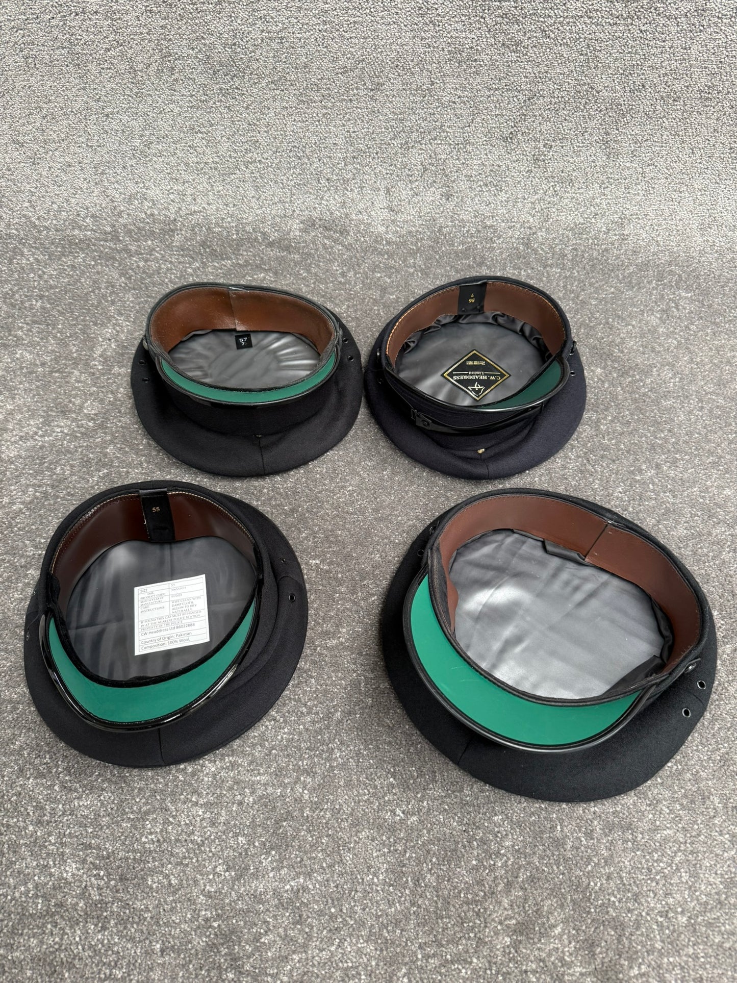 Ex Police Peak Cap Hat Job Lot x4 Theatre Headwear Uniform Film Prop Lot
