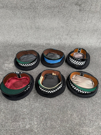 Ex Police Peak Cap Hat Job Lot x6 Banded Theatre Headwear Uniform Film Prop Lot