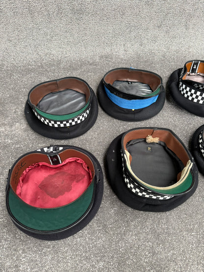 Ex Police Peak Cap Hat Job Lot x6 Banded Theatre Headwear Uniform Film Prop Lot