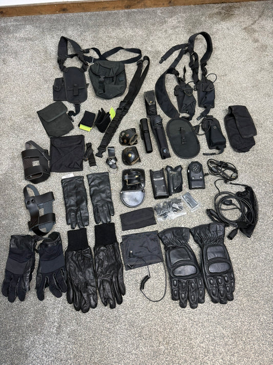 Ex Police Accessory Job Lot Belt Pouches Gloves Torch Cuff Holders Security Lot