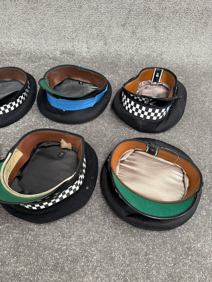 Ex Police Peak Cap Hat Job Lot x6 Banded Theatre Headwear Uniform Film Prop Lot