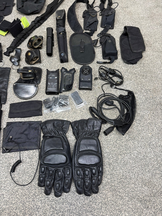 Ex Police Accessory Job Lot Belt Pouches Gloves Torch Cuff Holders Security Lot