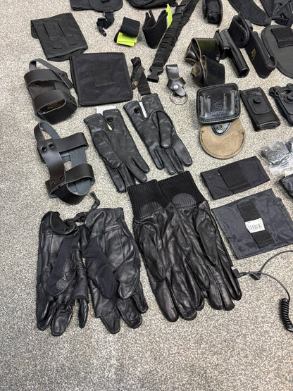 Ex Police Accessory Job Lot Belt Pouches Gloves Torch Cuff Holders Security Lot
