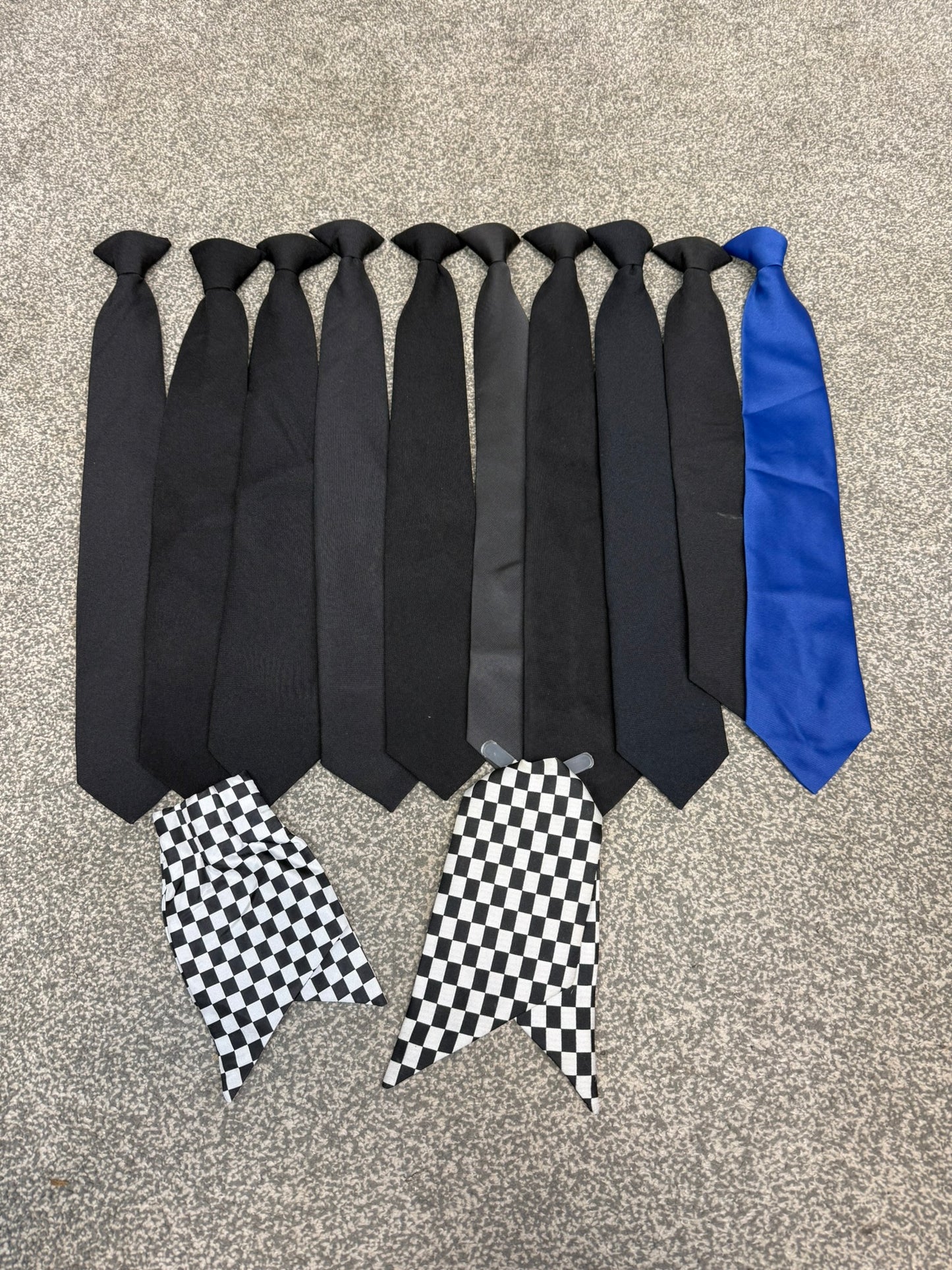 12x Ex Police Clip On Uniform Ties Job Lot Bundle Black, Blue & Cravat