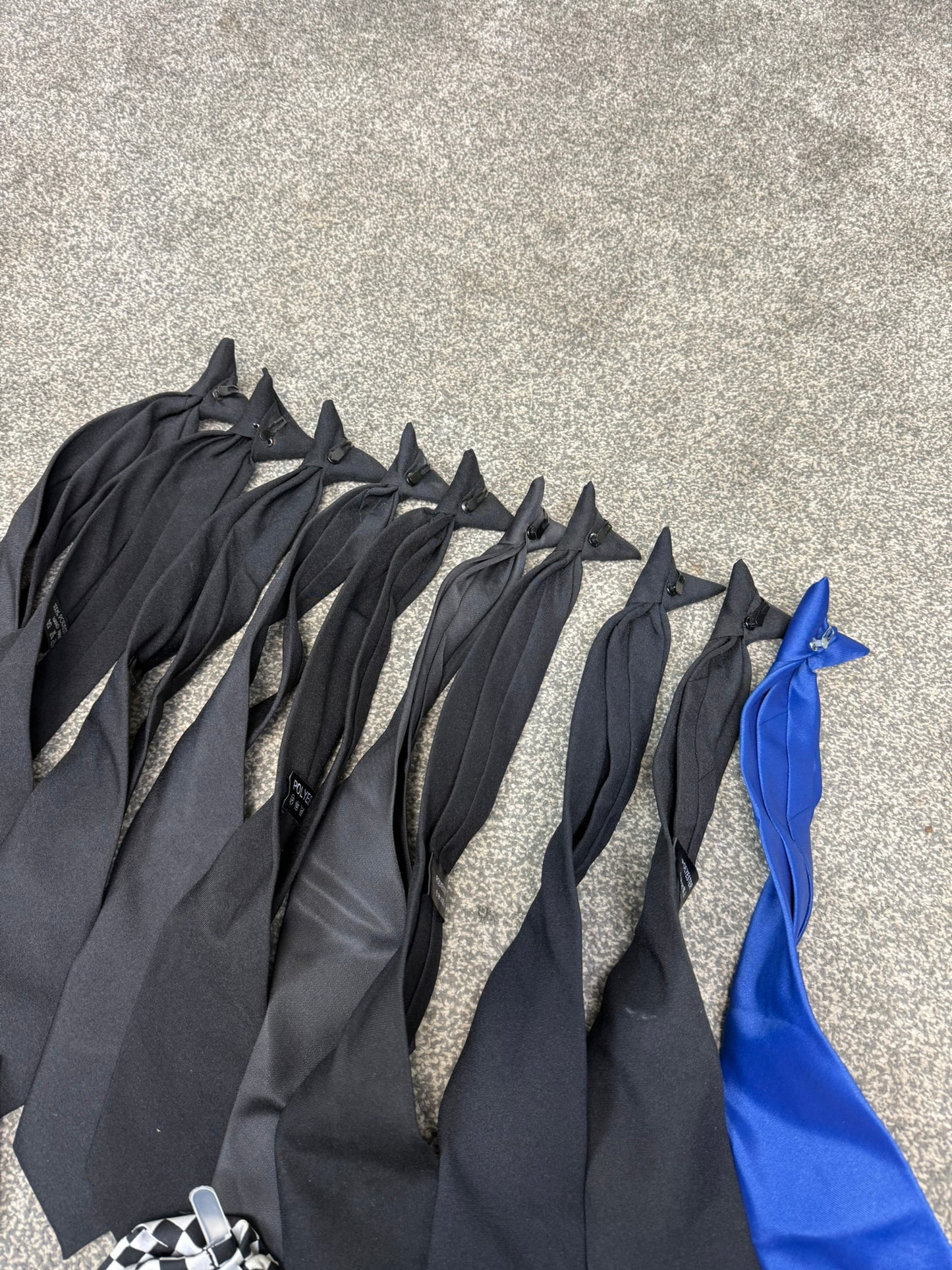 12x Ex Police Clip On Uniform Ties Job Lot Bundle Black, Blue & Cravat