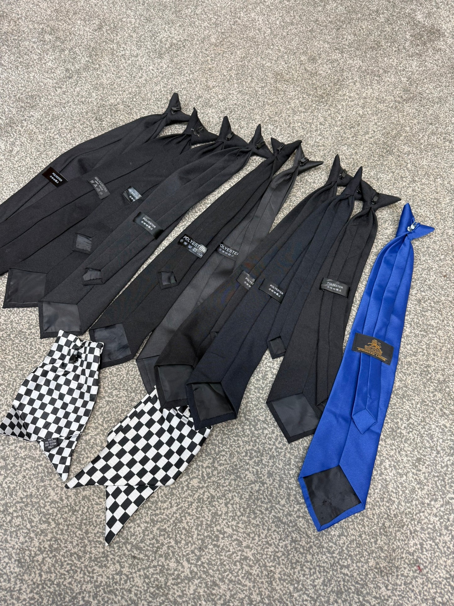 12x Ex Police Clip On Uniform Ties Job Lot Bundle Black, Blue & Cravat
