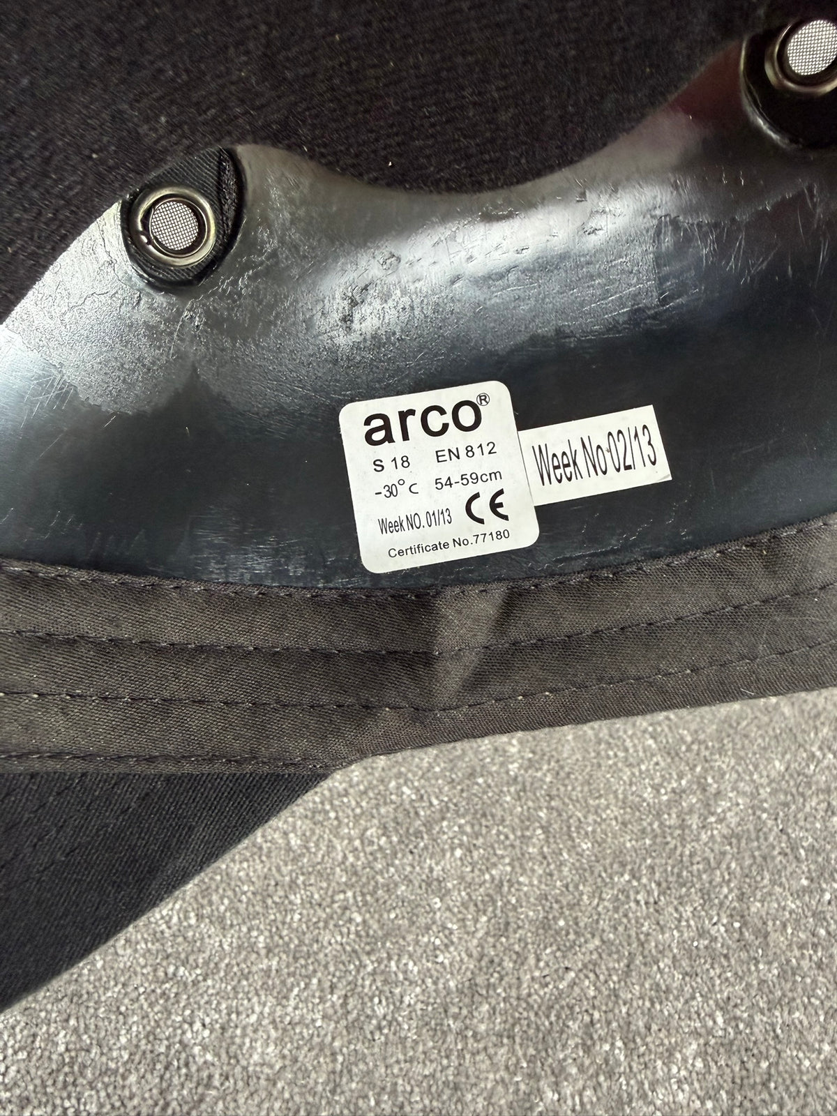 Ex Police Black Baseball Bump Cap ARCO Hard Hat 54-59cm