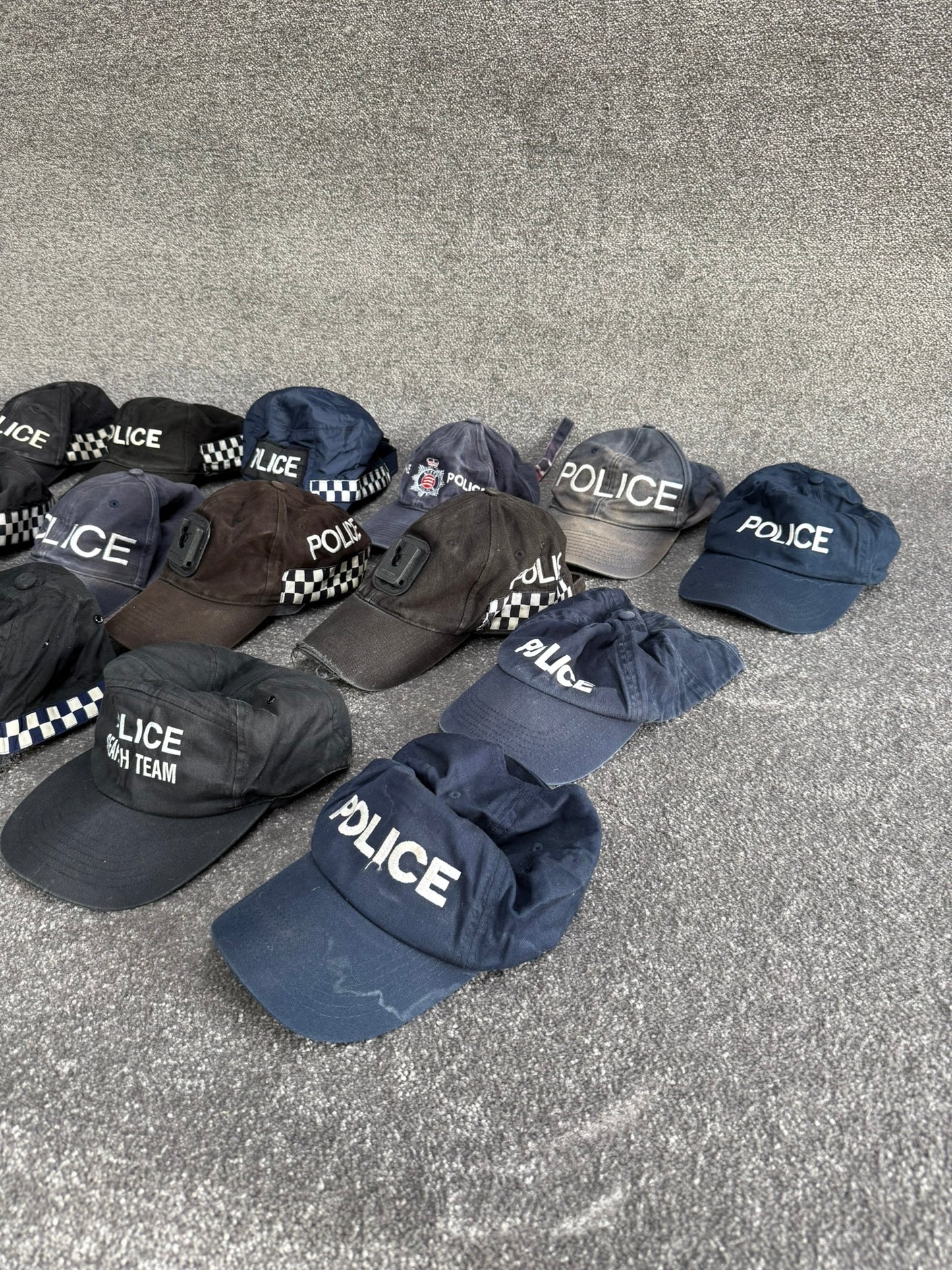 Ex Police Baseball Cap Hat Job Lot x15 Theatre Headwear Uniform Film Prop Lot