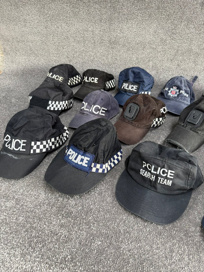 Ex Police Baseball Cap Hat Job Lot x15 Theatre Headwear Uniform Film Prop Lot