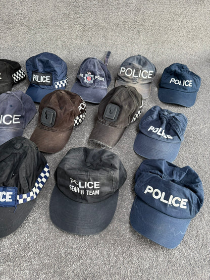 Ex Police Baseball Cap Hat Job Lot x15 Theatre Headwear Uniform Film Prop Lot