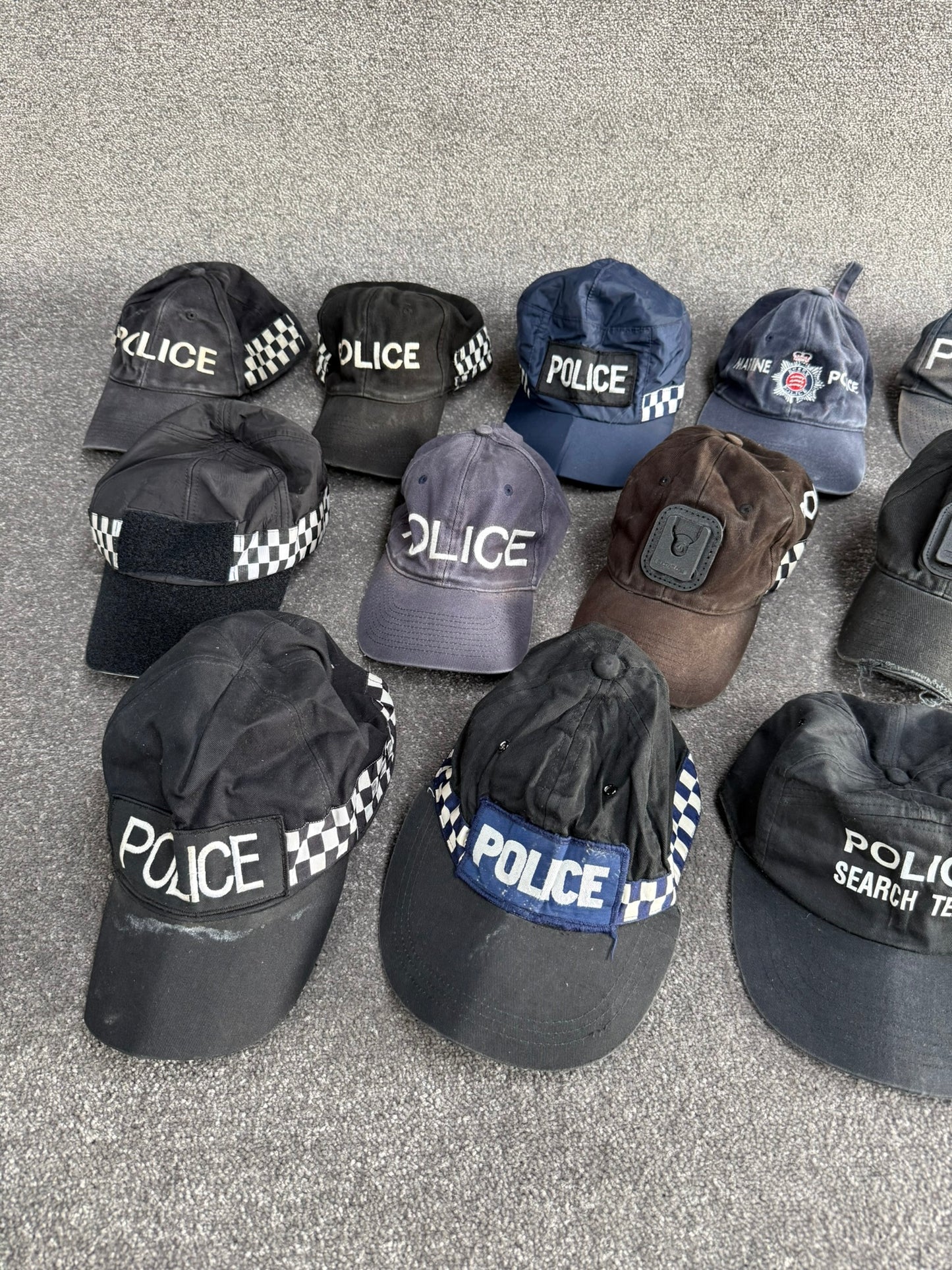 Ex Police Baseball Cap Hat Job Lot x15 Theatre Headwear Uniform Film Prop Lot