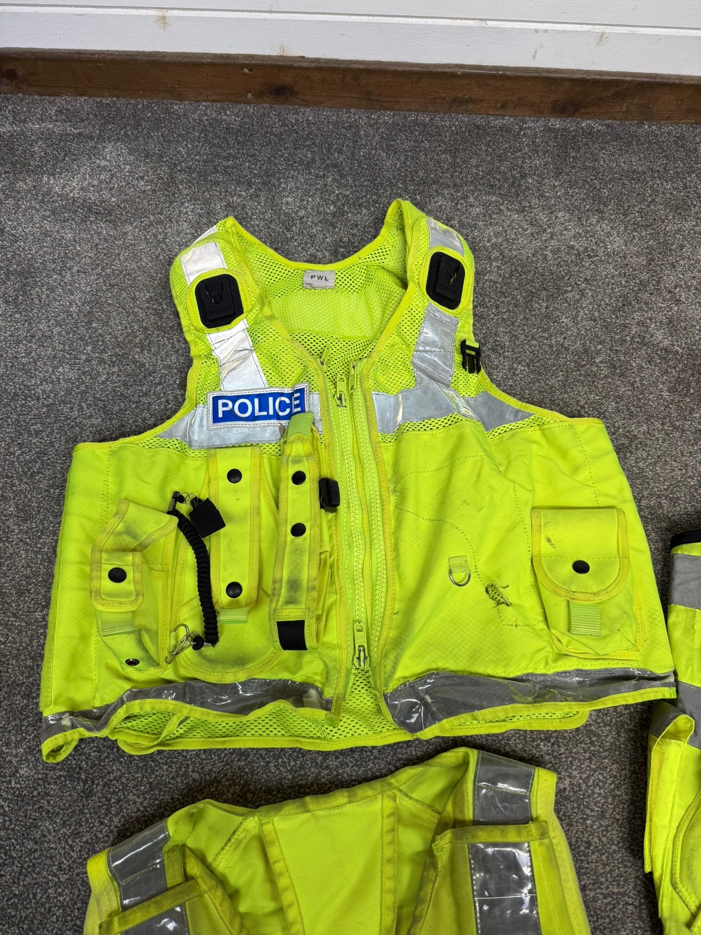 3x Ex Police Hi Vis Utility Tac Vest BADGED Job Lot Security Equipment Patrol Vests