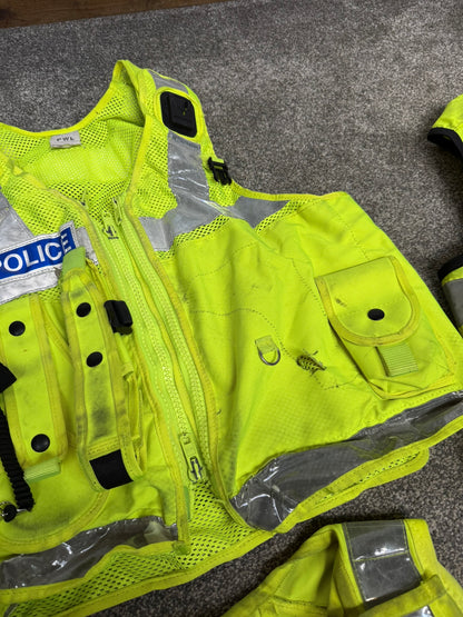 3x Ex Police Hi Vis Utility Tac Vest BADGED Job Lot Security Equipment Patrol Vests