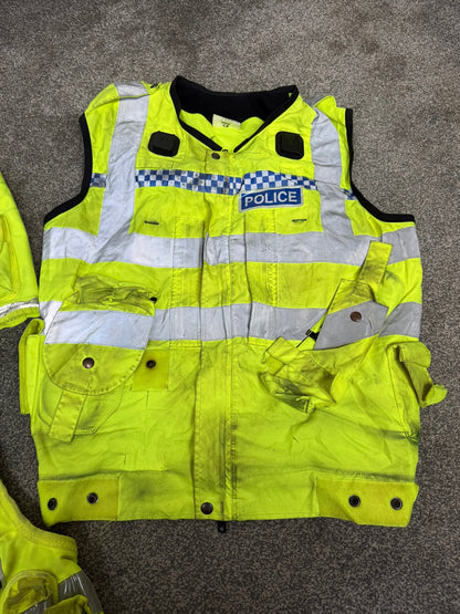 3x Ex Police Hi Vis Utility Tac Vest BADGED Job Lot Security Equipment Patrol Vests
