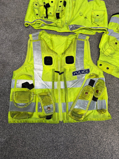 3x Ex Police Hi Vis Utility Tac Vest BADGED Job Lot Security Equipment Patrol Vests