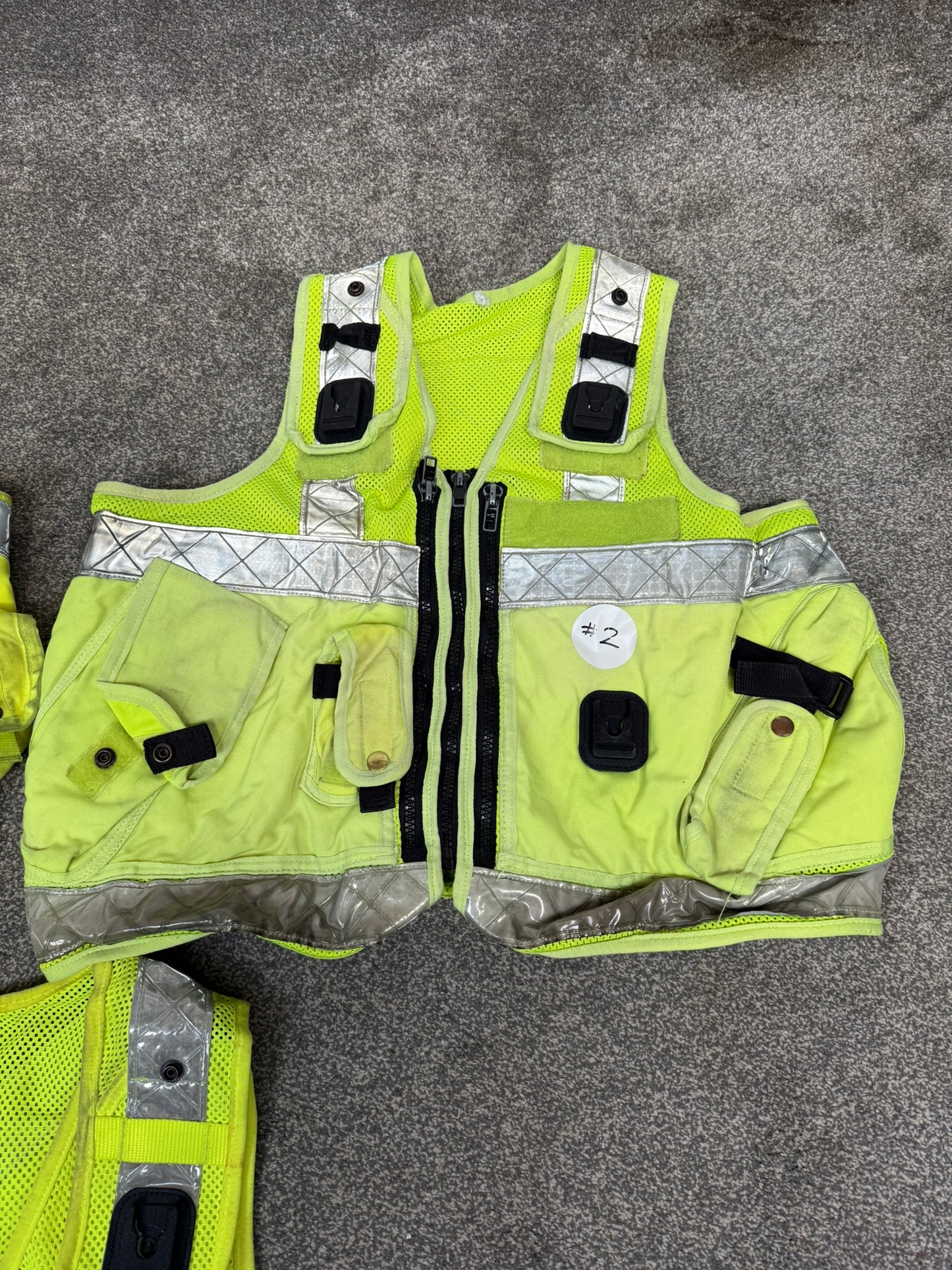3x Ex Police Hi Vis Utility Tac Vest Job Lot LARGE Security Equipment Patrol Vests