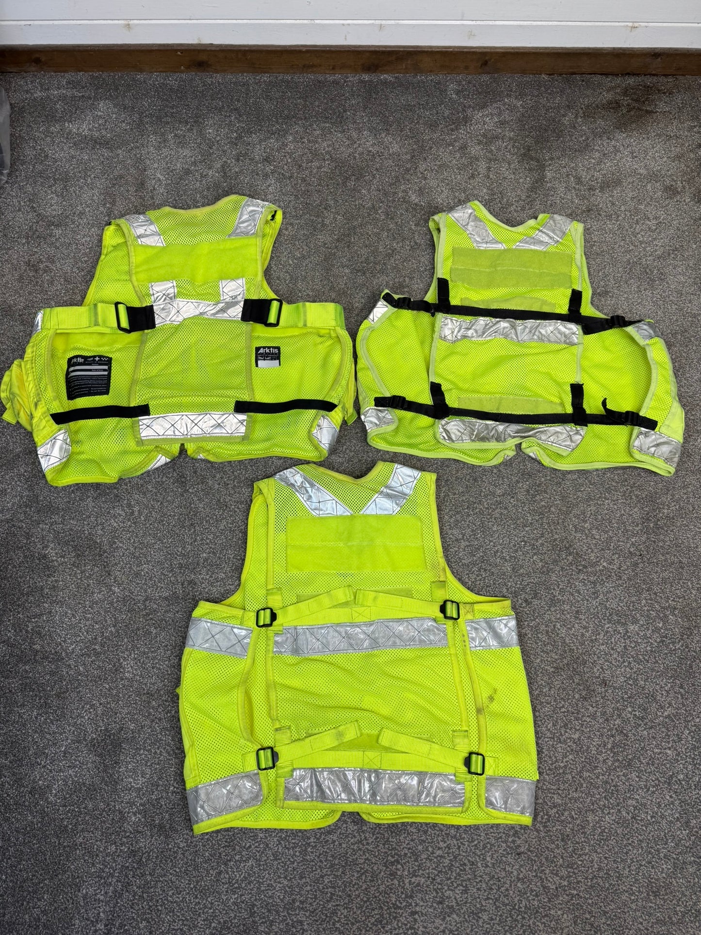 3x Ex Police Hi Vis Utility Tac Vest Job Lot LARGE Security Equipment Patrol Vests