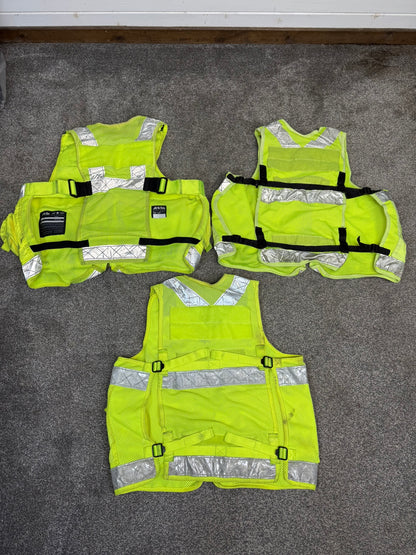 3x Ex Police Hi Vis Utility Tac Vest Job Lot LARGE Security Equipment Patrol Vests