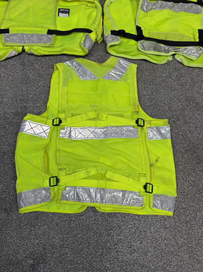 3x Ex Police Hi Vis Utility Tac Vest Job Lot LARGE Security Equipment Patrol Vests