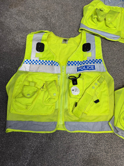 3x Ex Police Hi Vis Protec Utility Tac Vest BADGED Job Lot Equipment Patrol Vests