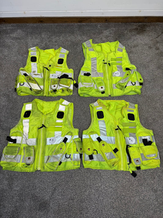 4x Ex Police Hi Vis Utility Tac Vest Job Lot Security Equipment Patrol Vests Grd B