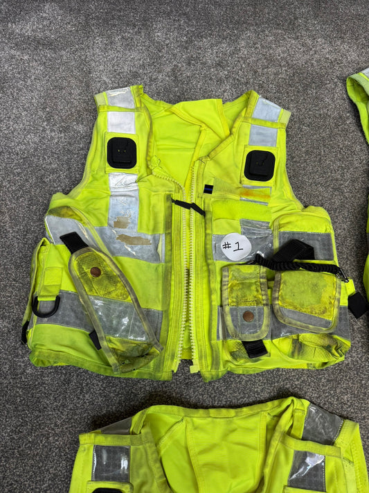 4x Ex Police Hi Vis Utility Tac Vest Job Lot Security Equipment Patrol Vests Grd B