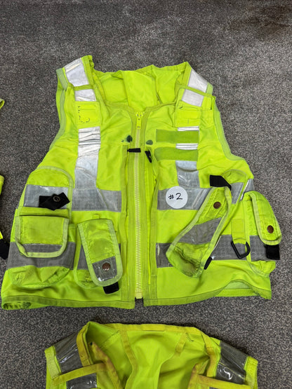 4x Ex Police Hi Vis Utility Tac Vest Job Lot Security Equipment Patrol Vests Grd B