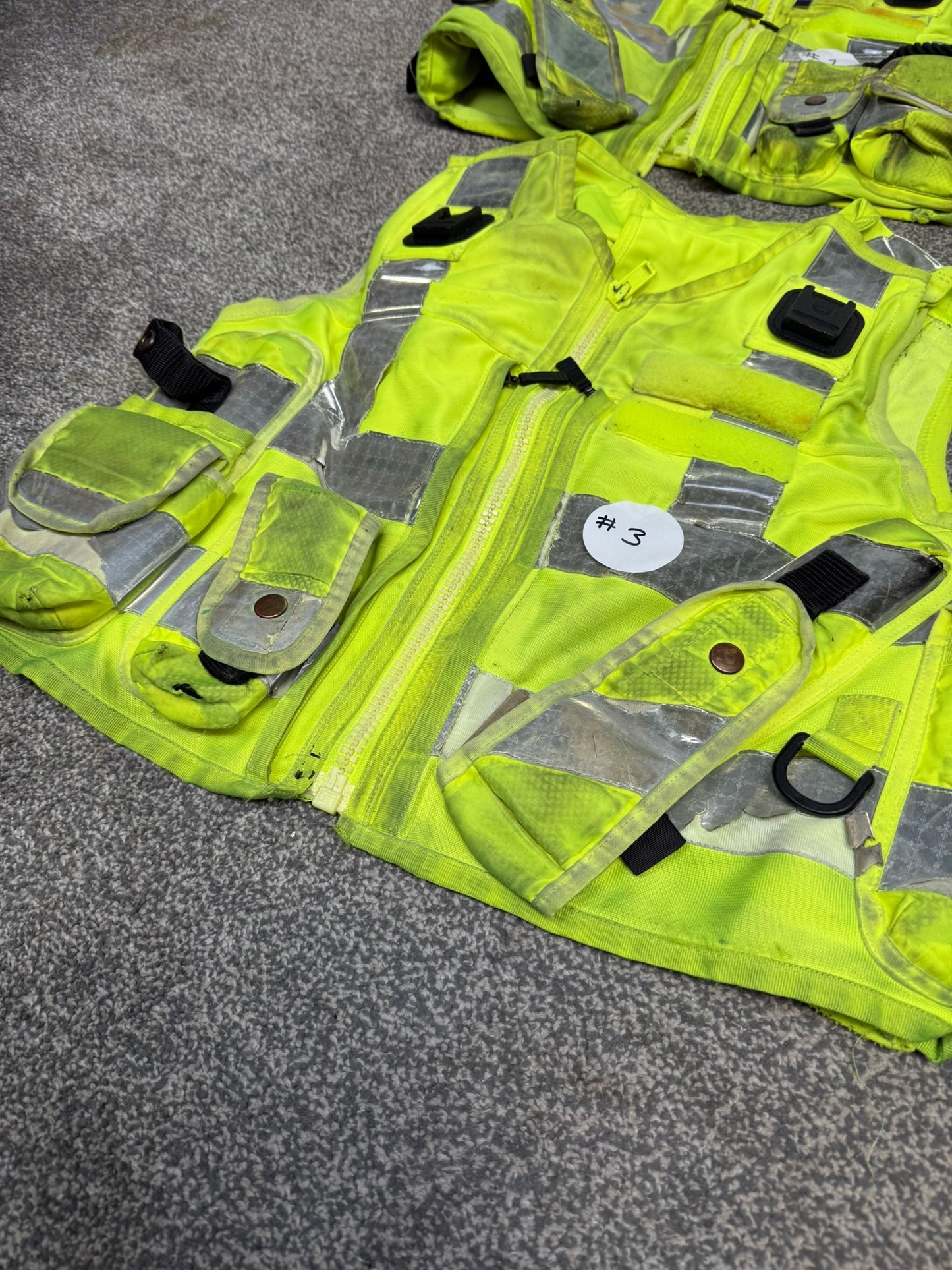 4x Ex Police Hi Vis Utility Tac Vest Job Lot Security Equipment Patrol Vests Grd B
