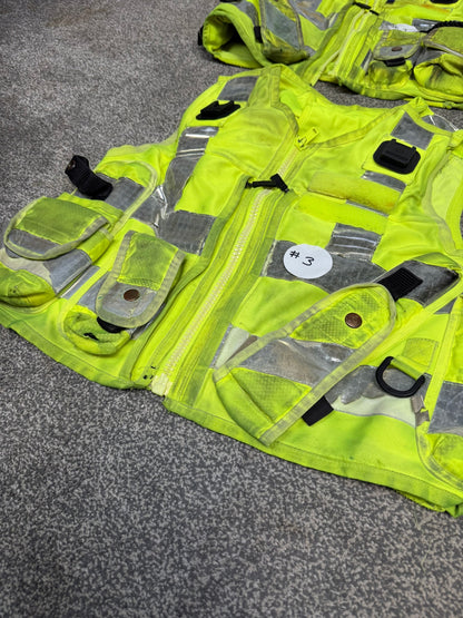 4x Ex Police Hi Vis Utility Tac Vest Job Lot Security Equipment Patrol Vests Grd B