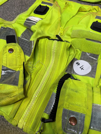 4x Ex Police Hi Vis Utility Tac Vest Job Lot Security Equipment Patrol Vests Grd B