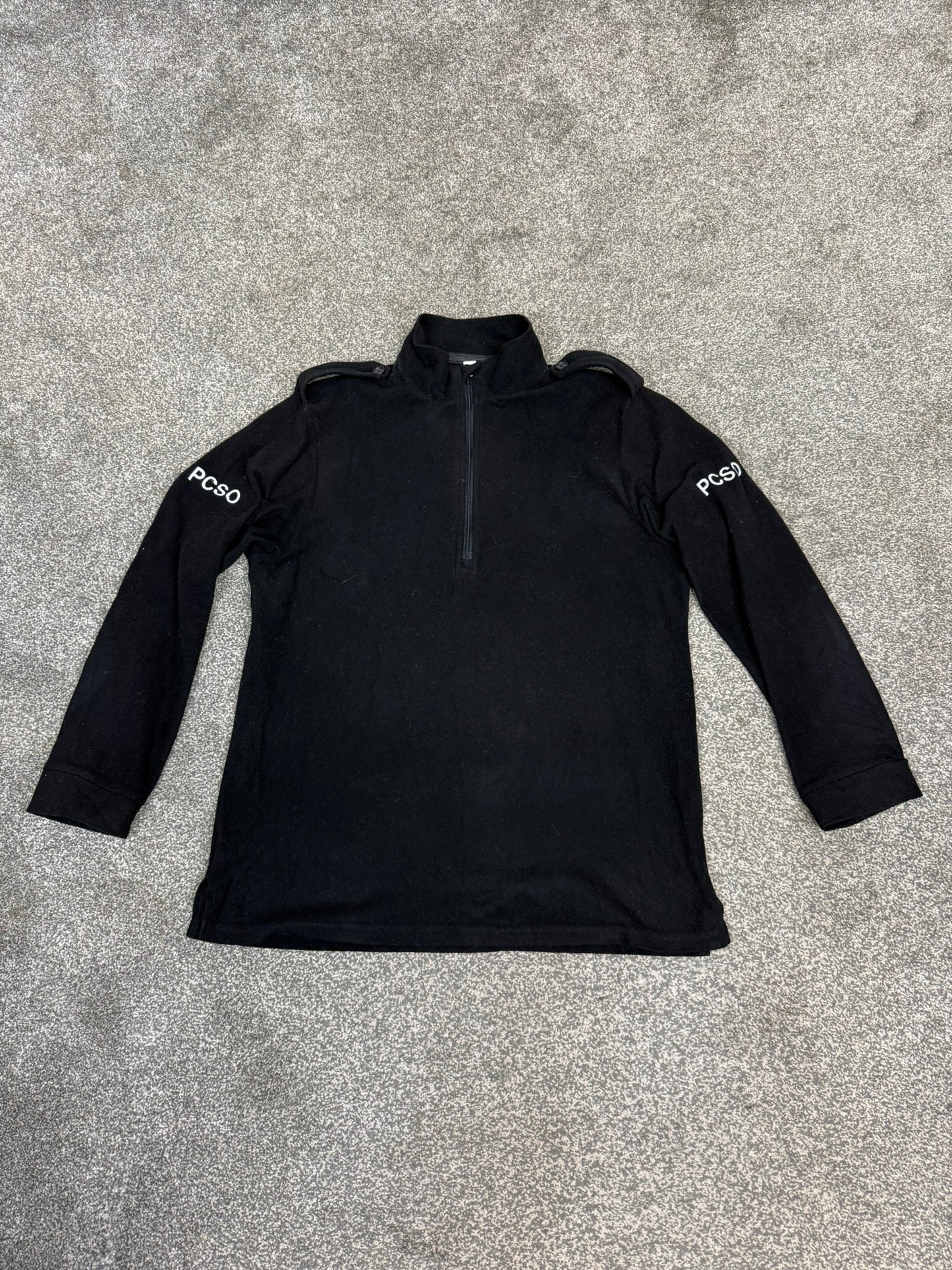 BADGED Ex Police PCSO Black Micro Fleece Lightweight Baselayer Top