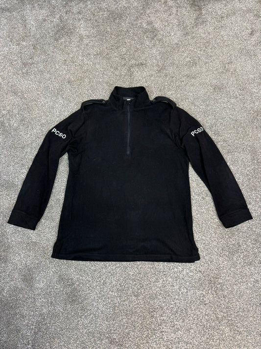 BADGED Ex Police PCSO Black Micro Fleece Lightweight Baselayer Top