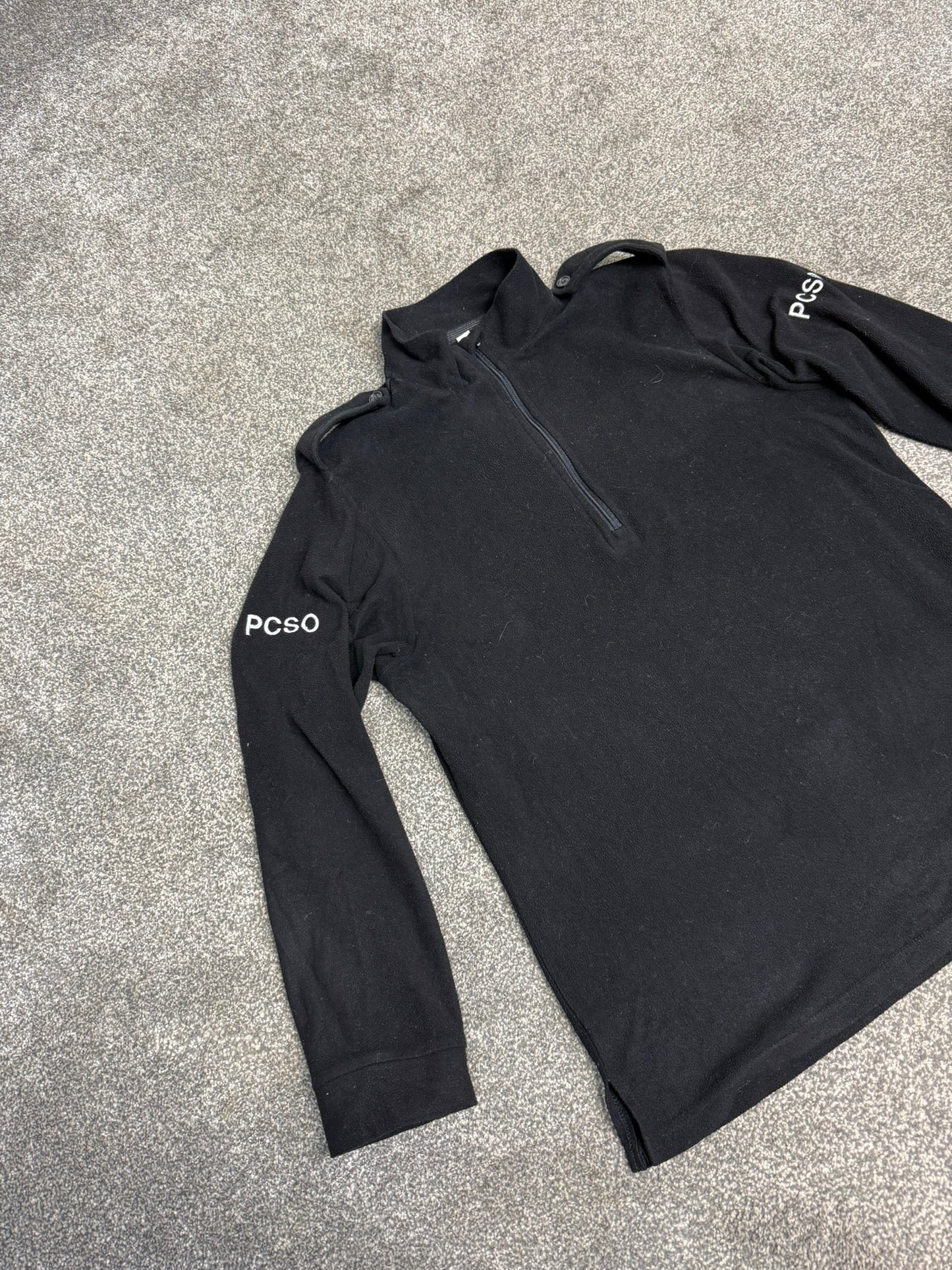 BADGED Ex Police PCSO Black Micro Fleece Lightweight Baselayer Top