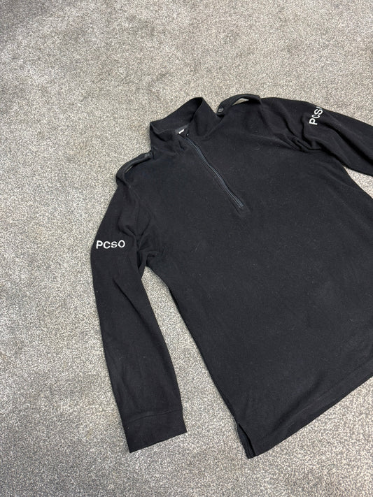 BADGED Ex Police PCSO Black Micro Fleece Lightweight Baselayer Top