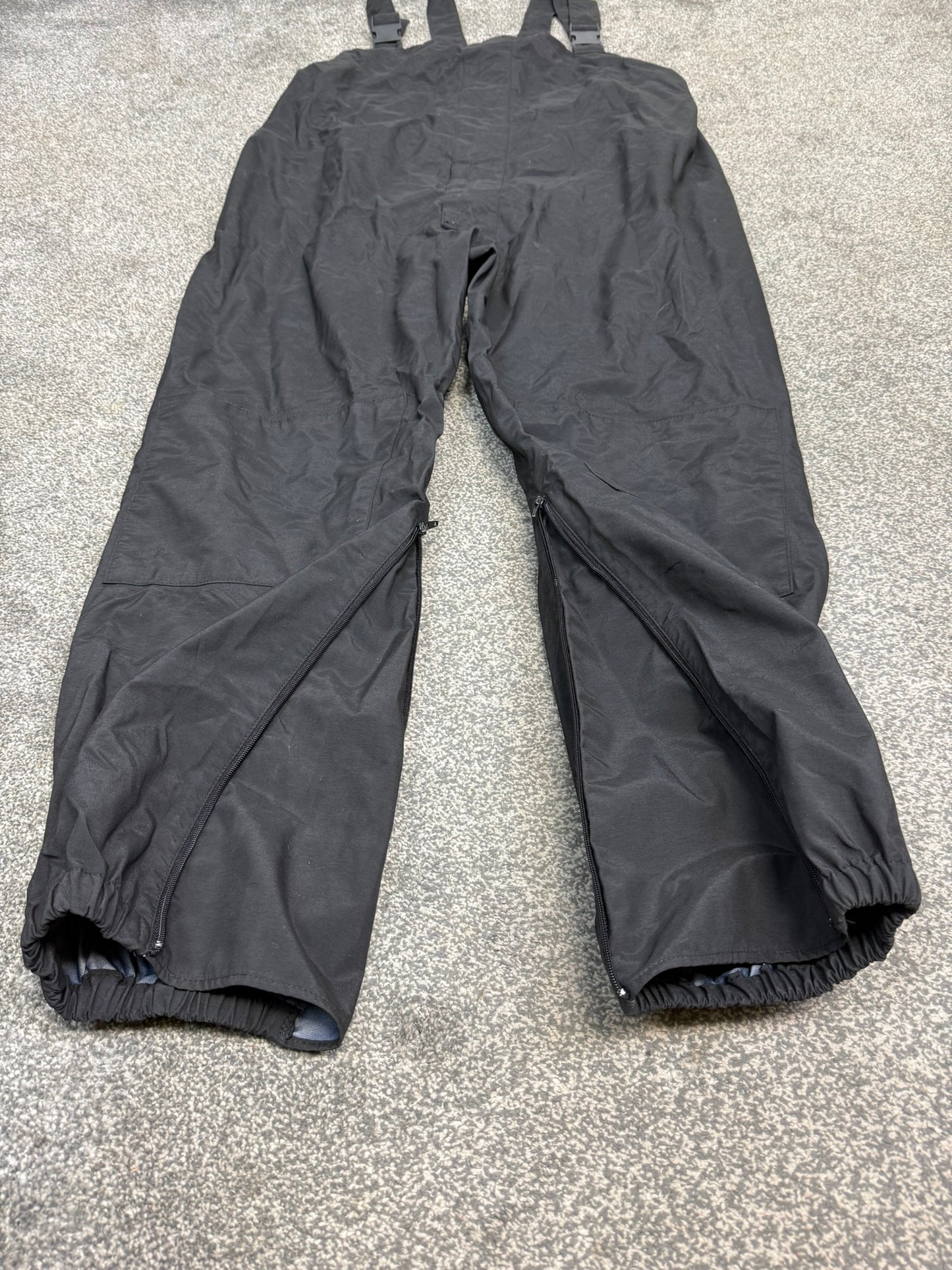 Ex Police Black Salopettes Waterproof Over Trousers Porelle - XXL