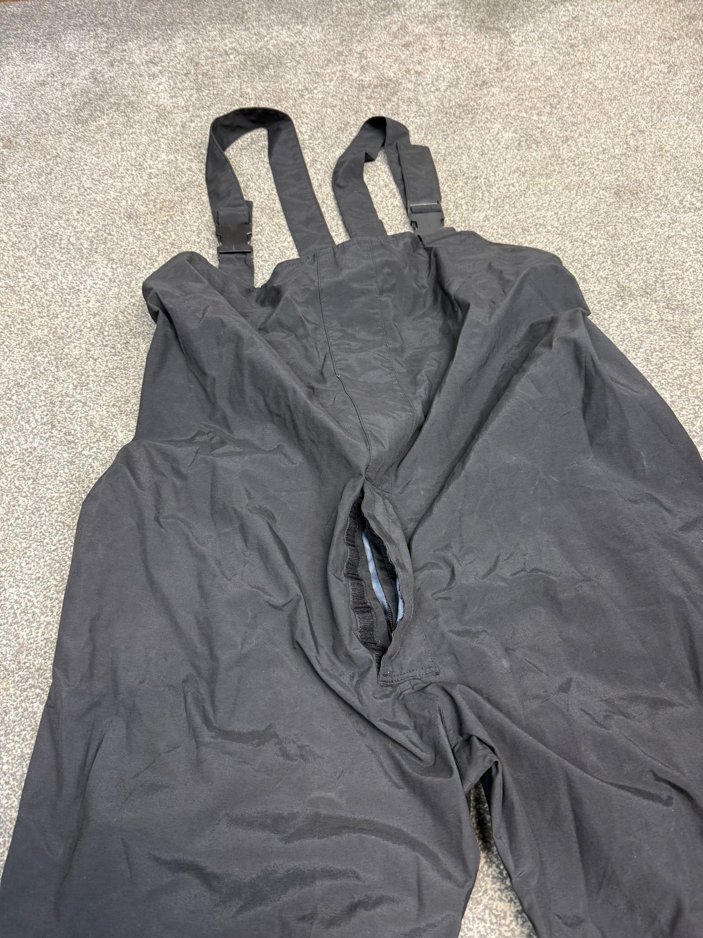 Ex Police Black Salopettes Waterproof Over Trousers Porelle - XXL
