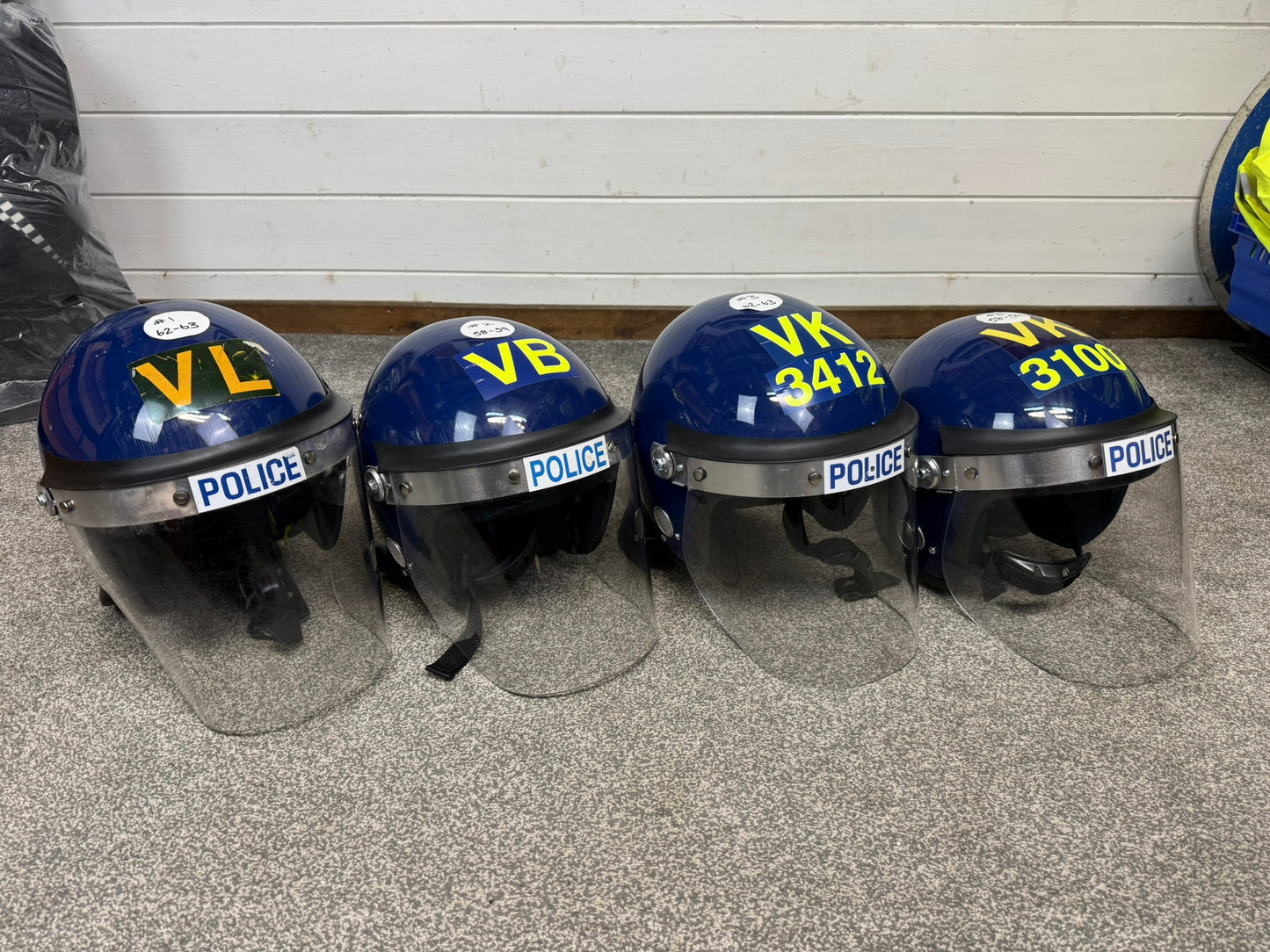 Ex Police Riot Helmet Defender Badged Collectable Display Airsoft Paintball