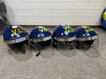 Ex Police Riot Helmet Defender Badged Collectable Display Airsoft Paintball