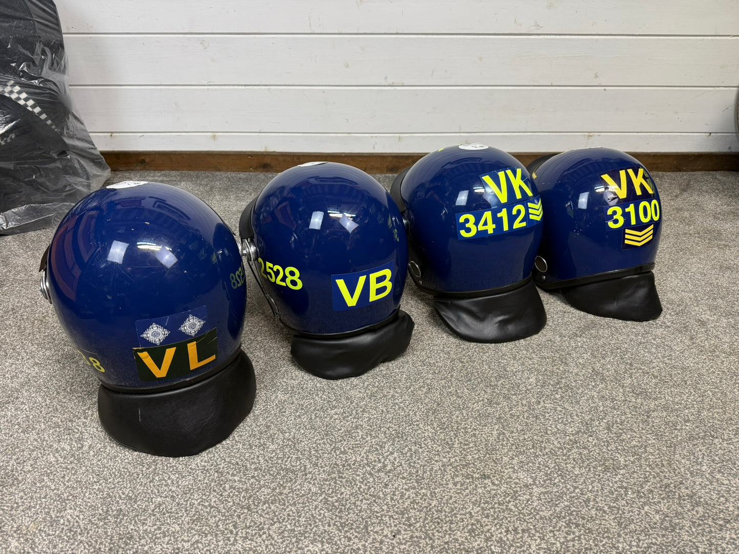 Ex Police Riot Helmet Defender Badged Collectable Display Airsoft Paintball