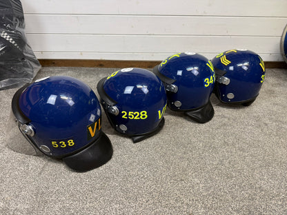Ex Police Riot Helmet Defender Badged Collectable Display Airsoft Paintball