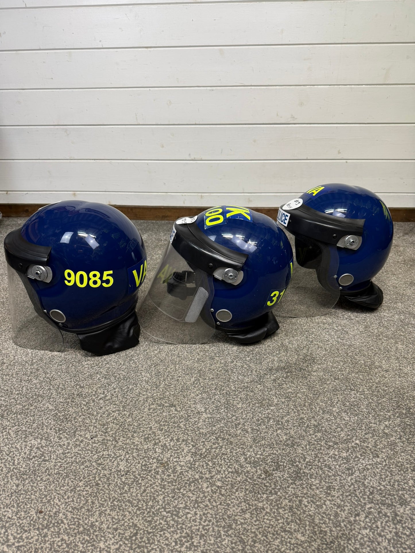 Ex Police Riot Helmet Public Order Badged Collectable Display Airsoft