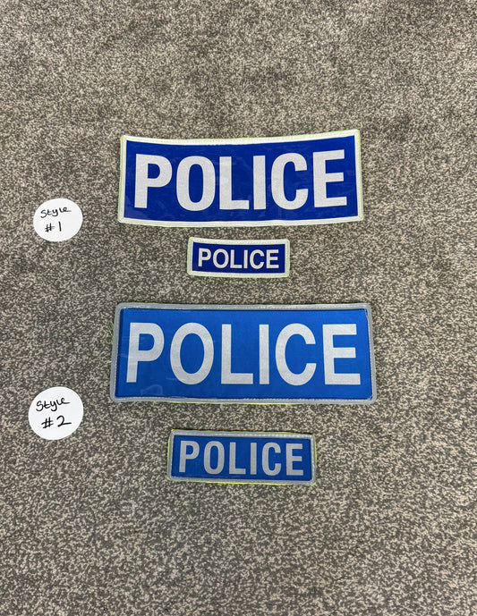 POLICE Hi-Vis Hook & Loop Badge Set Film TV Uniform Collector