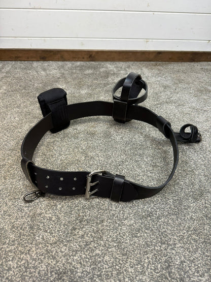 Ex Police Leather Belt & Pouches Fast Strap 40" Waist Security Patrol Belt